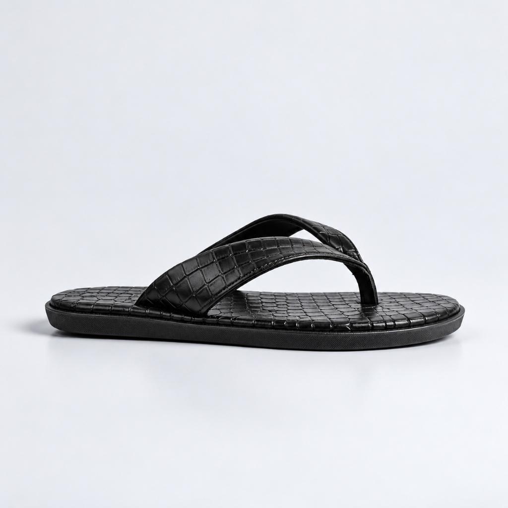 Leather V-Croc Chappals